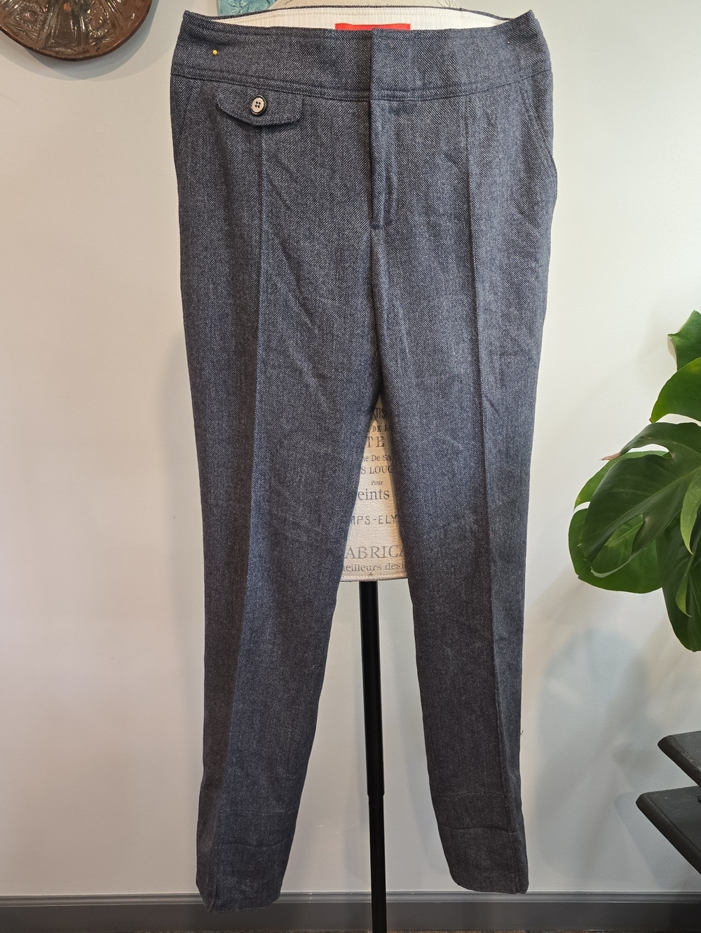 Cartonnier Tailored Gray Wool-Blend Dress Pants